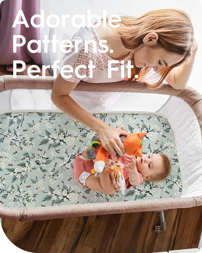Graco Pack and Play Sheets Fitted, TotBasic Ultra Soft Mini Crib Sheets Boy - Image 3