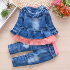 Peacolate 6M-4Years Spring Fall Baby Girls Clothing Set 3pcs Long Sleeve Dress - Image 4