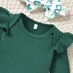 Aalizzwell Preemie Newborn Infant Baby Girls Clothes Ribbed Romper Bodysuit - Image 6