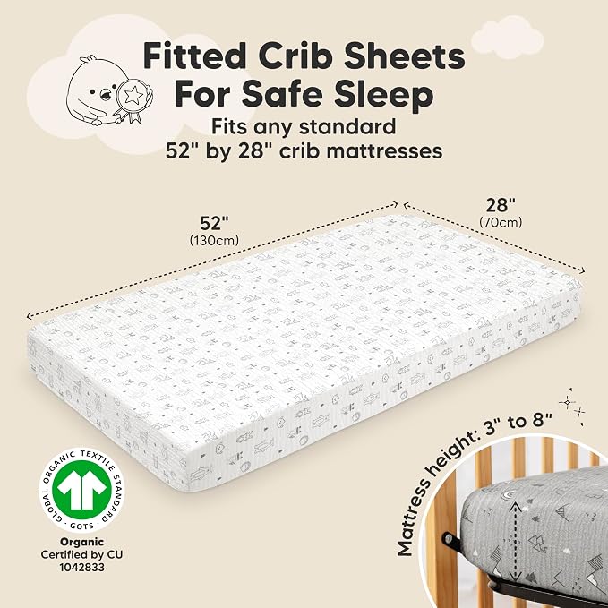 KeaBabies 2-Pack Muslin Crib Sheets - Image 4