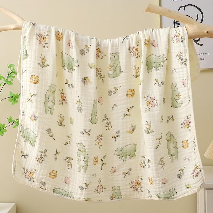 Muslin Bamboo Viscose Baby Blanket, Ultra Soft All-Purpose Unisex 43 x 43 inches - Image 5
