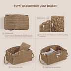 HBlife Diaper Caddy Organizer, Large Hand-Woven Storage Basket - Image 6