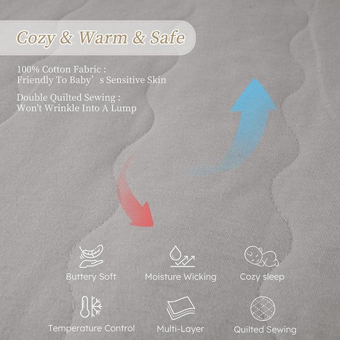 Looxii Baby Sleep Sack 6-12 Months 2.5 TOG Baby Wearable Blanket, Cotton - Image 5