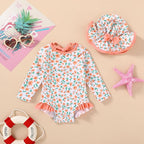 YOUNGER TREE Infant Baby Girls Swimsuit Long Sleeve Swimsuits One Piece - Image 2