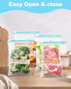 120 Pack Calendar Slider Quart Freezer Bags Reusable Food Storage Bags Slide - Image 6