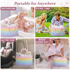 Baby Diaper Caddy Organizer, Cotton Rope Diaper Basket, Baby Basket - Image 4