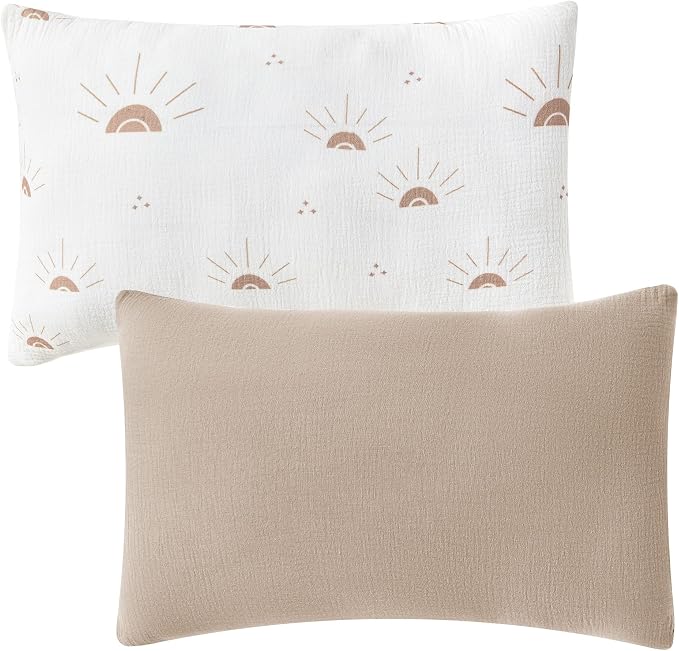 JELLYMONI 2 Pack Muslin Toddler Pillowcase by JELLYMONI