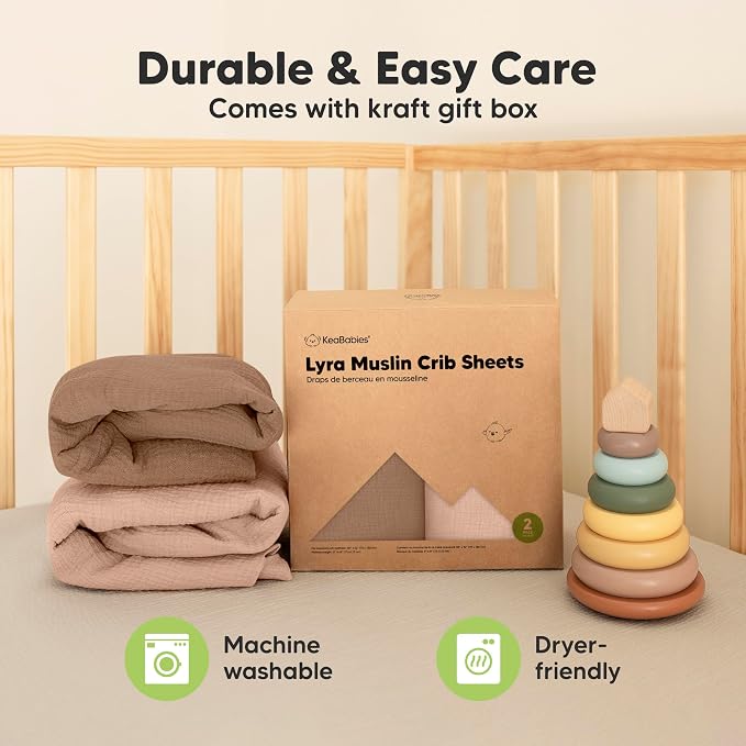KeaBabies 2-Pack Muslin Crib Sheets - Image 8