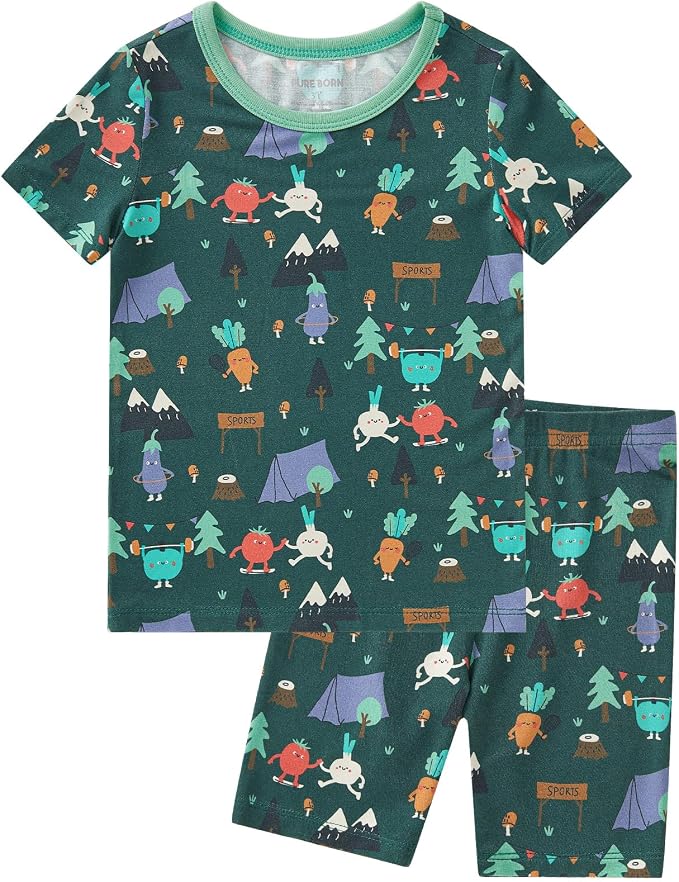 pureborn Baby Toddler Kids Viscose from Bamboo Pajamas Set Pjs 2pcs 18M-8Y by pureborn