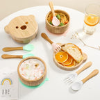 Baby Bowls with Lid, HBM Bamboo Suction Bowls - Image 5