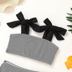 YOUNGER TREE Toddler Girls Two Pieces Swimsuit Color Block Stripe Swimwear - Image 4