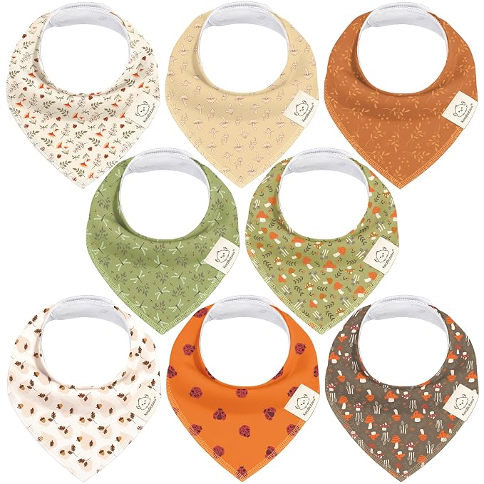 8-Pack Organic Baby Bandana Bibs by KeaBabies