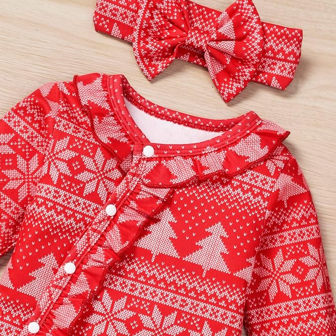 Aalizzwell Baby Girls Romper Outfit Fall Winter Clothes - Image 5