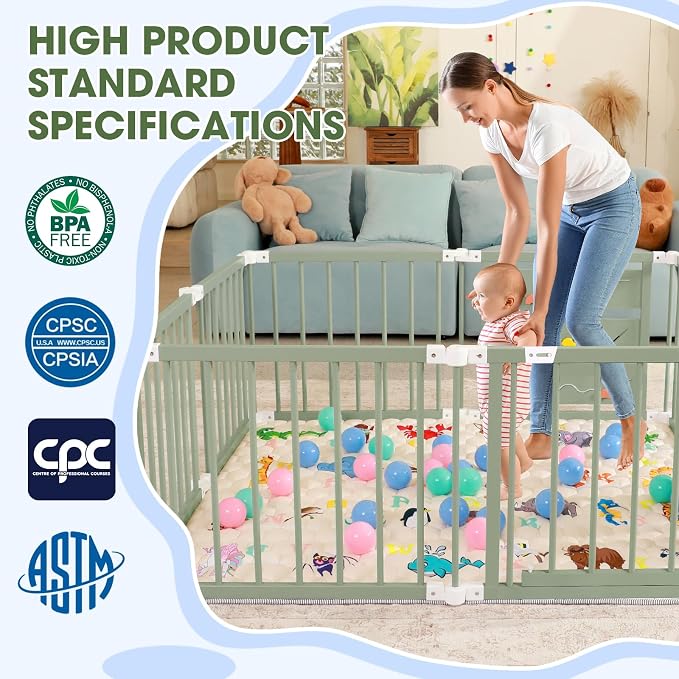Foldable Wooden Baby Playpen - Image 3