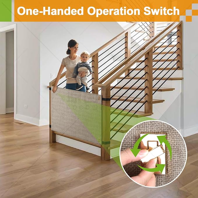 Baby Fabric Gate for Stairs Banisters - Image 4