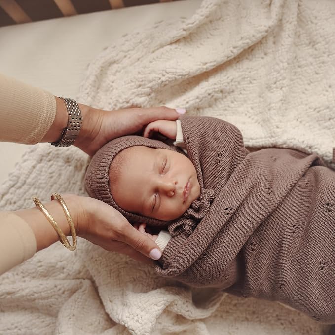 Organic Unisex Pointelle Receiving Swaddle Blanket - Image 6