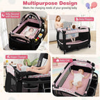BABY JOY 4 in 1 Pack and Play, Portable Baby Playard - Image 2