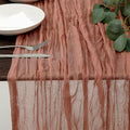 DOLOPL Boho Table Runner Dusty Blush Cheesecloth Table Runner 13.3ft Rustic by DOLOPLOfficial