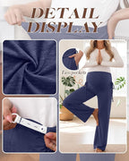 Neer 3 Pack Women's Maternity Pants Over The Belly Loose Pregnancy Pants - Image 4