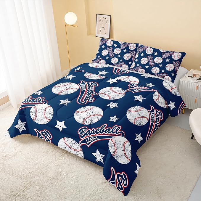 QOOMO 3D Baseballs Comforter King Size, Down Alternative, Soft and Lightweight - Image 3
