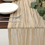 DOLOPL Beige Cheesecloth Table Runner 13.3ft Boho Gauze Cheese Cloth Table by DOLOPLOfficial