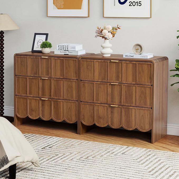 3 Drawer Dresser for Bedroom Set of 2, Modern Closet Chest of Drawers - Image 5