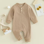 Kuriozud Newborn Infant Unisex Baby Boy Girl Clothes Button Romper Jumpsuit - Image 2