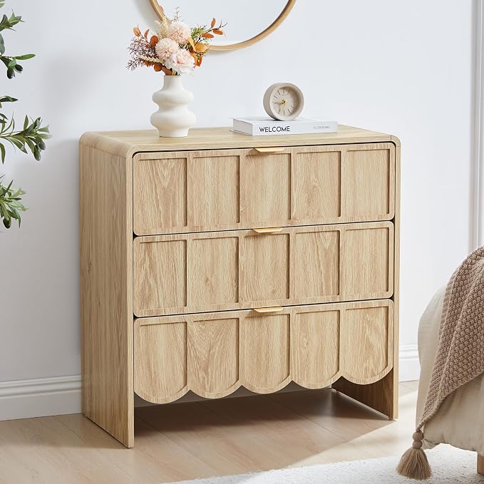 3 Drawer Dresser for Bedroom Set of 2, Modern Closet Chest of Drawers - Image 6