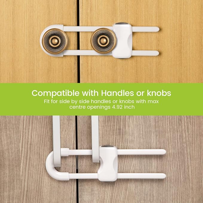 Jetec 10 Pieces Cabinet Locks for Babies, U-Shaped Proofing Drawers Safety - Image 3