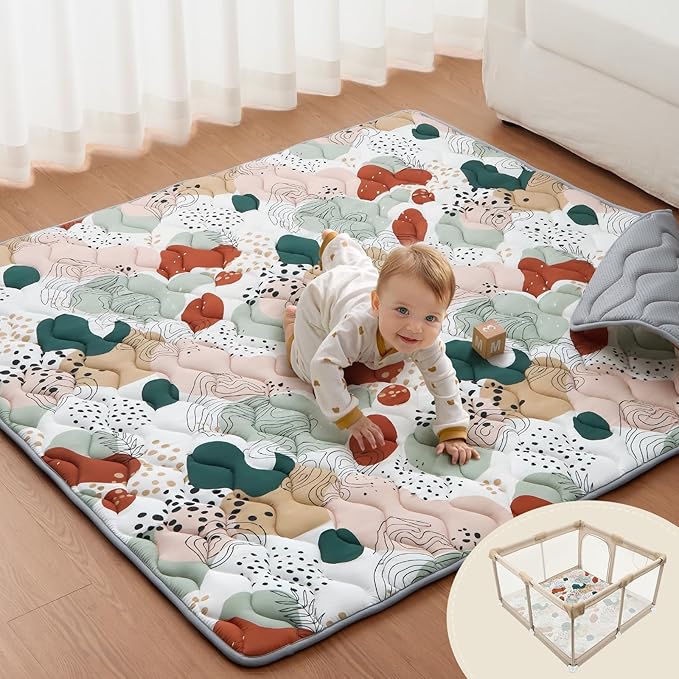 Blissful Diary Baby Play Mats for Floor, 59x59 Inch Thicker Foam Playmats for by ForEveryBabysBetterLife
