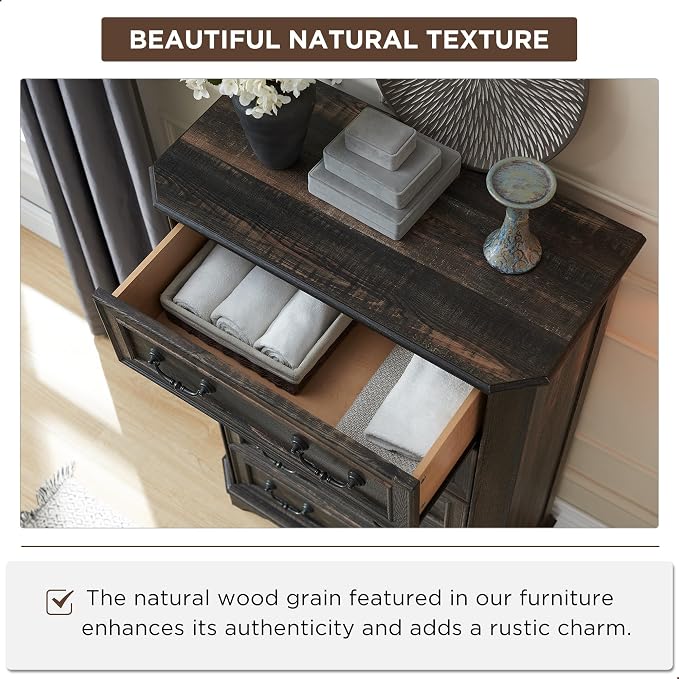 T4TREAM Farmhouse 5 Drawers Dresser - Image 4