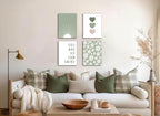 Boho Wall Art Set of 4 Sage Green Nursery Wall Decor You Are My Sunshine Canvas - Image 2