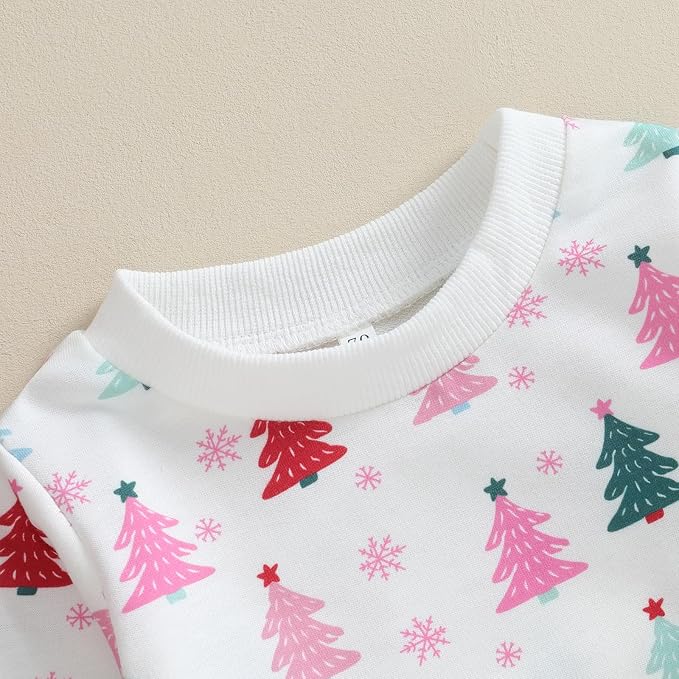 Hnyenmcko Newborn Baby Girl Clothes Waffle Long Sleeve Floral Sweatshirt Shirt - Image 3
