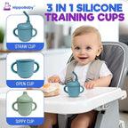 Silicone Transition Sippy Cup for 6+ month old | Includes 1 Toddler straw cup & - Image 5