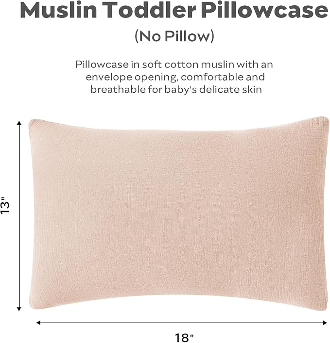 JELLYMONI 2 Pack Muslin Toddler Pillowcase - Image 5
