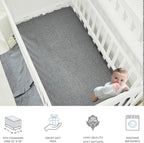 Brandream Crib Bedding Set 3 Pieces 100% Cotton Like Linen Supersoft Classic - Image 8