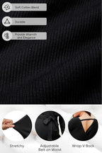 OUGES Womens Soft Cotton Blend Maternity Sweater Wrap V Neck Long Sleeve V Back - Image 2