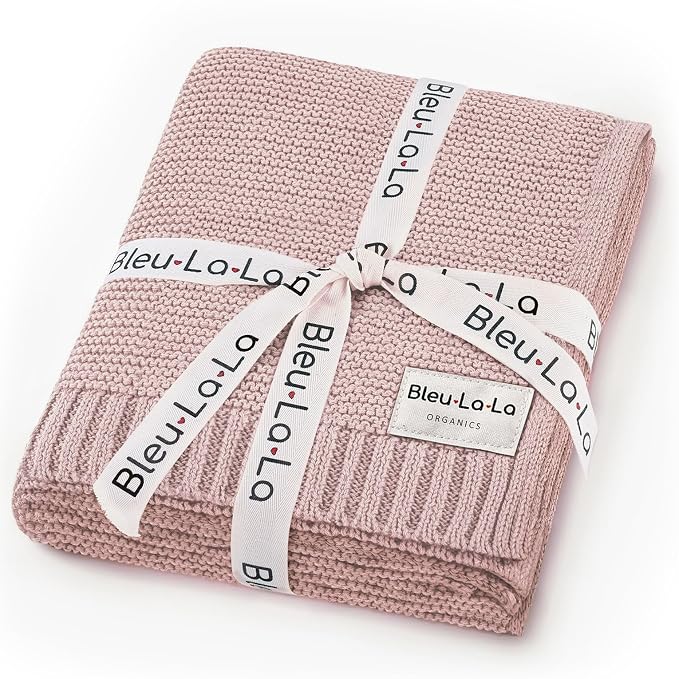 Heritage Knit Organic Receiving Swaddle Blanket by BleuLaLa