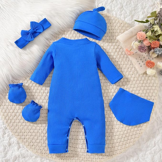 Aalizzwell Newborn Baby Ribbed Romper - Image 5