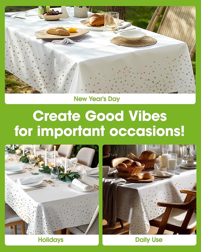 Pureegg Plastic Table Cloth Disposable 8 Pack, 54 x 108 Inch Table Cloths - Image 4
