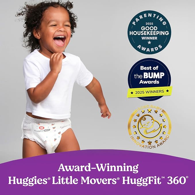 Huggies Size 4 Baby Diapers, Little Movers HuggFit 360° Baby Diapers - Image 8