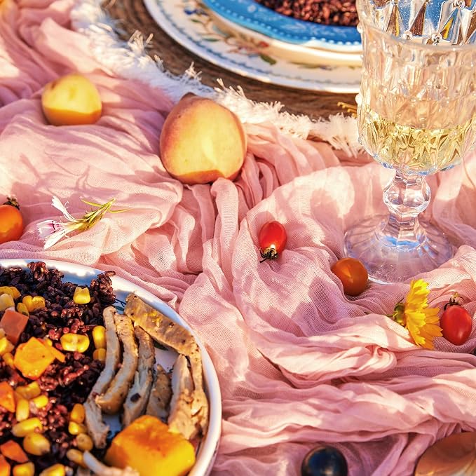 DOLOPL CheeseclothTable Runner 13.3ft Boho Gauze Cheese Cloth Table Runner - Image 2