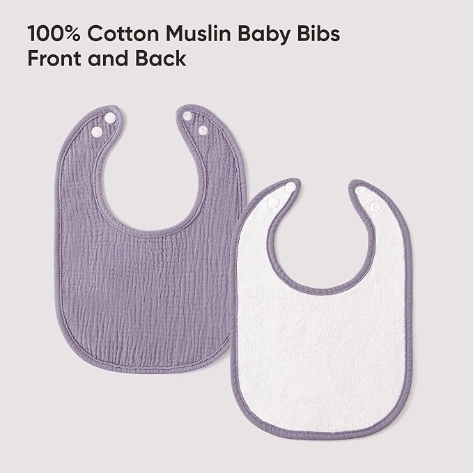 100% Cotton Muslin Baby Bibs 10-Pack Baby Drool Bibs - Image 6