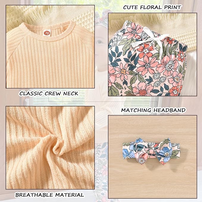 HINTINA Infant Baby Girl Knit Pullover Long Sleeve Sweater Outfits Fall Winter - Image 4