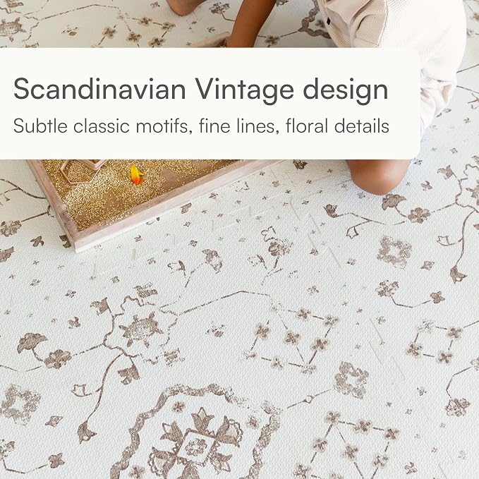 Lillefolk Baby Play Mat for Floor – 6x6ft Vintage Coffee | Soft Non Toxic - Image 4
