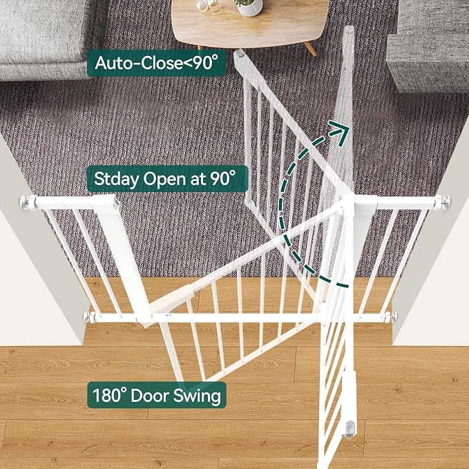 BABELIO 36" Tall Dog Gate PressGuard C5, 26-40" Wide Auto Close Baby Gate - Image 5