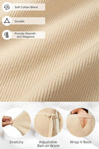 OUGES Womens Soft Cotton Blend Maternity Sweater Wrap V Neck Long Sleeve V Back - Image 2
