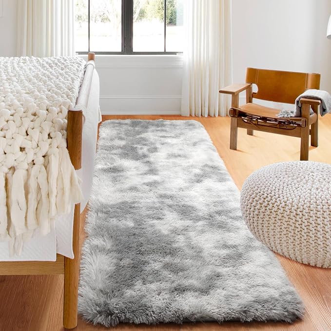 ONASAR 2x6 Runner Rugs for Bedroom Living Room, Washable Fluffy Tie-Dyed Light by ONASAR