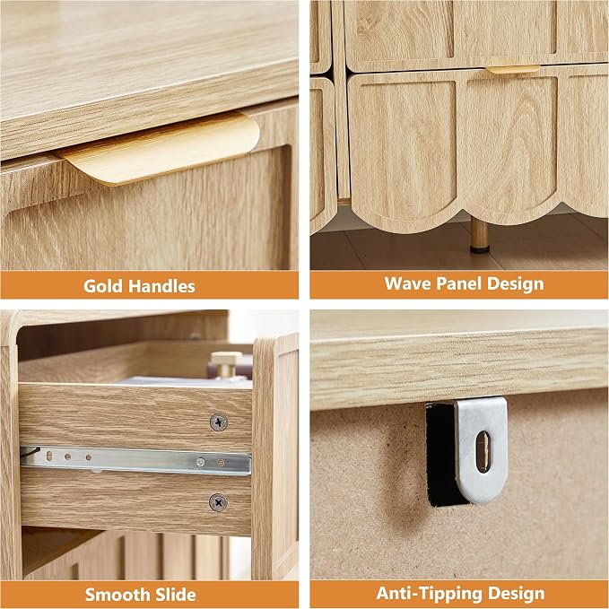 9 Drawer Dresser for Bedroom, Modern Closet Chest of Drawers - Image 4