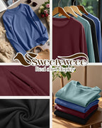 4 Pack Women's Nursing Breastfeeding Tops, Long Sleeve Maternity Shirts Loose - Image 3